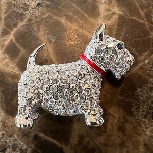 Vintage Swarovski Crystal Scottie Dog Brooch